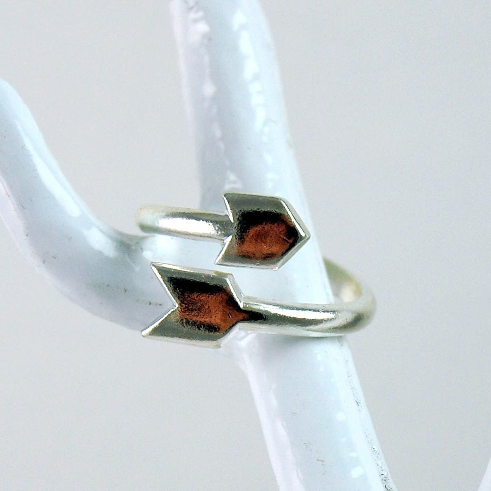 bent arrow ring sterling silver