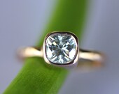 Cushion Cut Moissanite Engagement Ring In 14K Rose, Yellow, White Gold - Made to Order