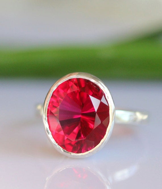 Raspberry Quartz In Sterling Silver Ring - Made To Order (Last One)