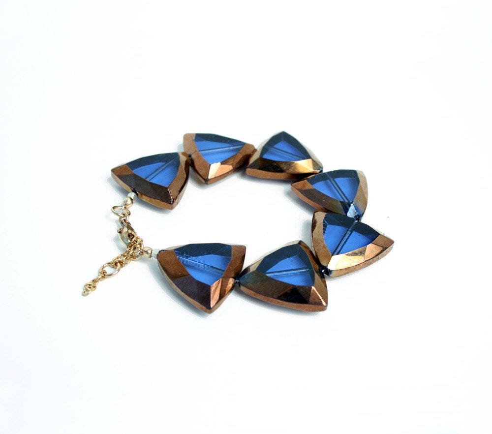 Electric Blue Triangle Bracelet