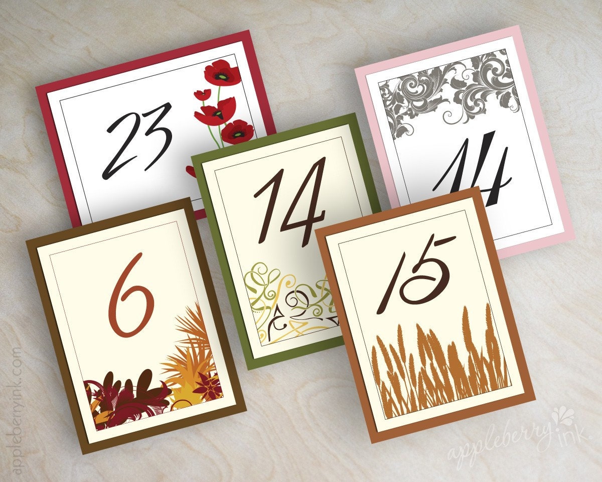 Wedding table numbers, modern, traditional, floral, country, filigree, vintage, victorian and more