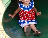 LIMITED EDITION - America the Beautiful Ruffle Dress - sizes 6 months - Girls 8