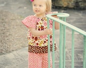 Indian Summer Peasant Top and Ruffle Pant Outfit - sizes 6 months - Girls 5T