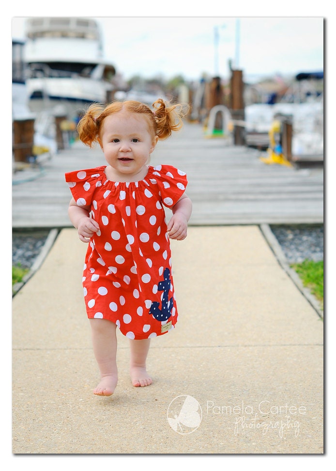 Anchor's Away Flutter Sleeve Dress - sizes newborn - Girls 12