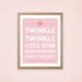 Printable Children's Wall Art. Twinkle Twinkle Little Star. Boy or Girl Styles. Can be personalized.