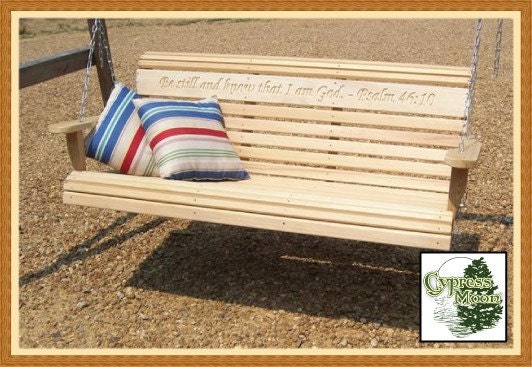 Engraved Porch Swing - Psalm Verse (FREE SHIPPING)