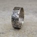 Mens Wedding Band Hammered Silver Wedding Ring Distressed Antique Circles Rustic Band