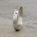 Silver Wedding Band Hammered Bark Wedding Ring Distressed Rustic Band