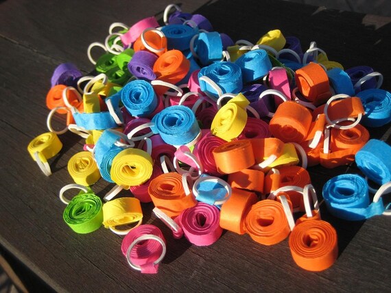 100 Hand Rolled Wedding Ceremony / Reception Exit Sendoff Streamers - WITH FINGER LOOP Rushed for marshagarbage