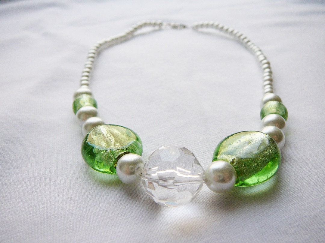 Mint Green Pearl Necklace