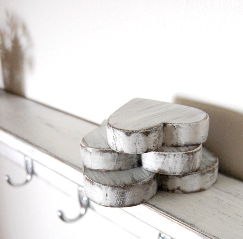 Shabby Chic hearts Wedding Nursery Cottage Decor WHITE