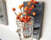 Nautical decor - flower single vase - primitive decor - wood decor cottage home goods - Navy blue