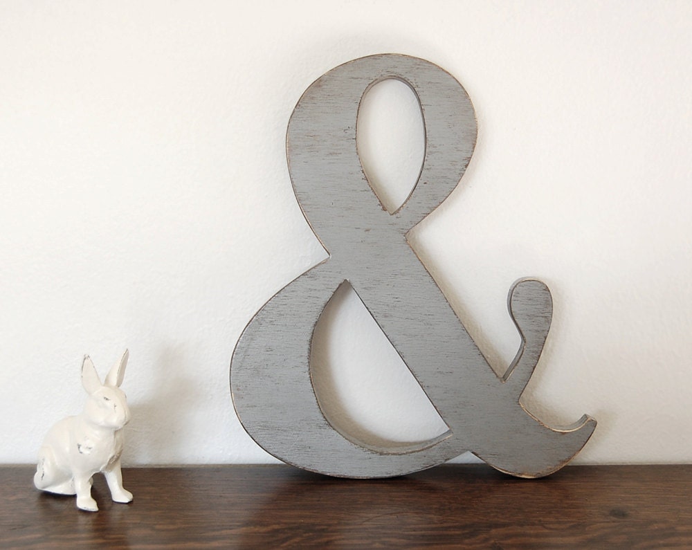 Ampersand wooden signs photo props custom sign shabby chic You Choose Color