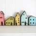 Wood house handpainted secret money place Light Turquoise No. 3