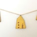 cottage style decor wooden yellow houses handpainted upcycled recycled garland