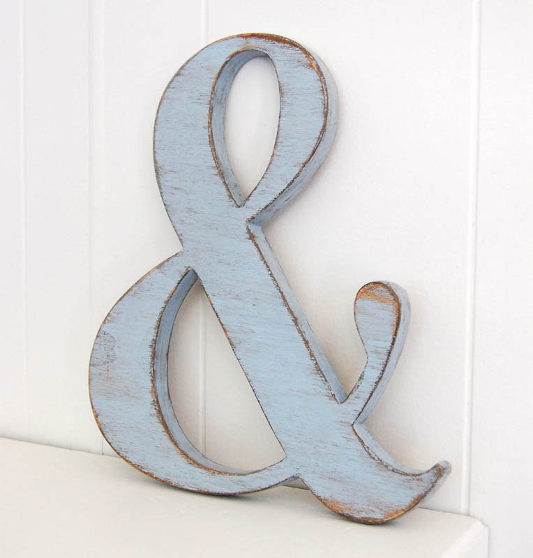 Ampersand sign wood wedding engagement decoration Shabby Chic photo prop CUSTOM
