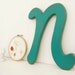 SALE -- painted wood signs letter N hanging wall decor Dark Turquoise or You Choose