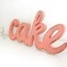 cake wedding signs wooden word decoration shabby chic Coral Melon