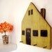 rustic wooden house wall organizer hand painted Avocado Green Black