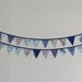 Bunting, Fabric Bunting, Penant Banner, Baby Shower Decorations, Vintage Fabrics, Baby Blues, Handmade by Knotted Nest
