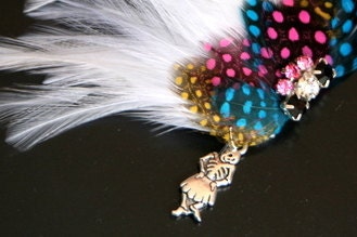 Muertos Colorful Comb - Sugar Skull Charm on Handmade Fascinator