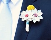 Primary Color Map Flower and Billy Ball Button Boutonniere