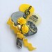 Yellow and Gray Guitar Pick Boutonniere