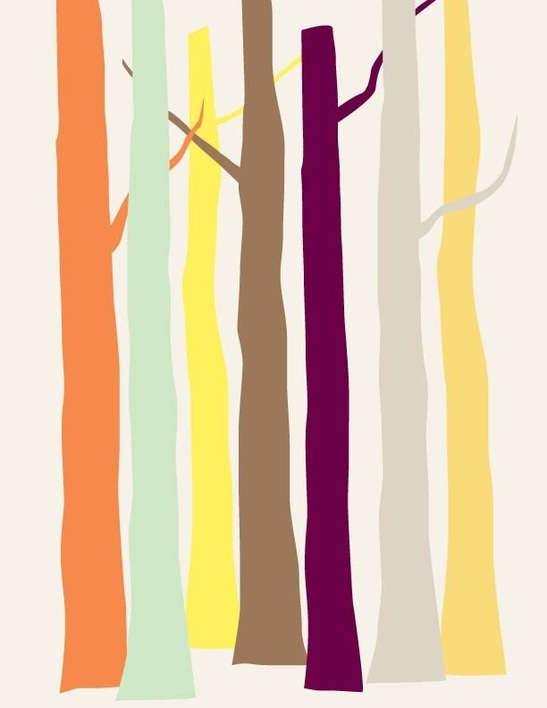 Bare forest - Colorful Trees 8 x 10 print