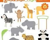 Buy 2 Sets, Get 2 Sets FREE - Digital Clipart - To The Zoo