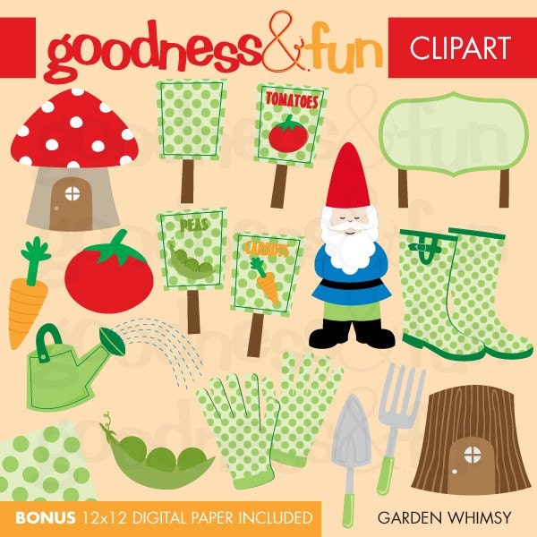 Buy 2 Sets, Get 2 Sets FREE - Digital Clipart - Garden Whimsy