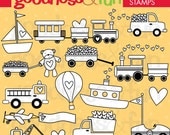 Buy 2 Sets, Get 2 Sets FREE - Digital Stamps - Sweet Transportation Stamps