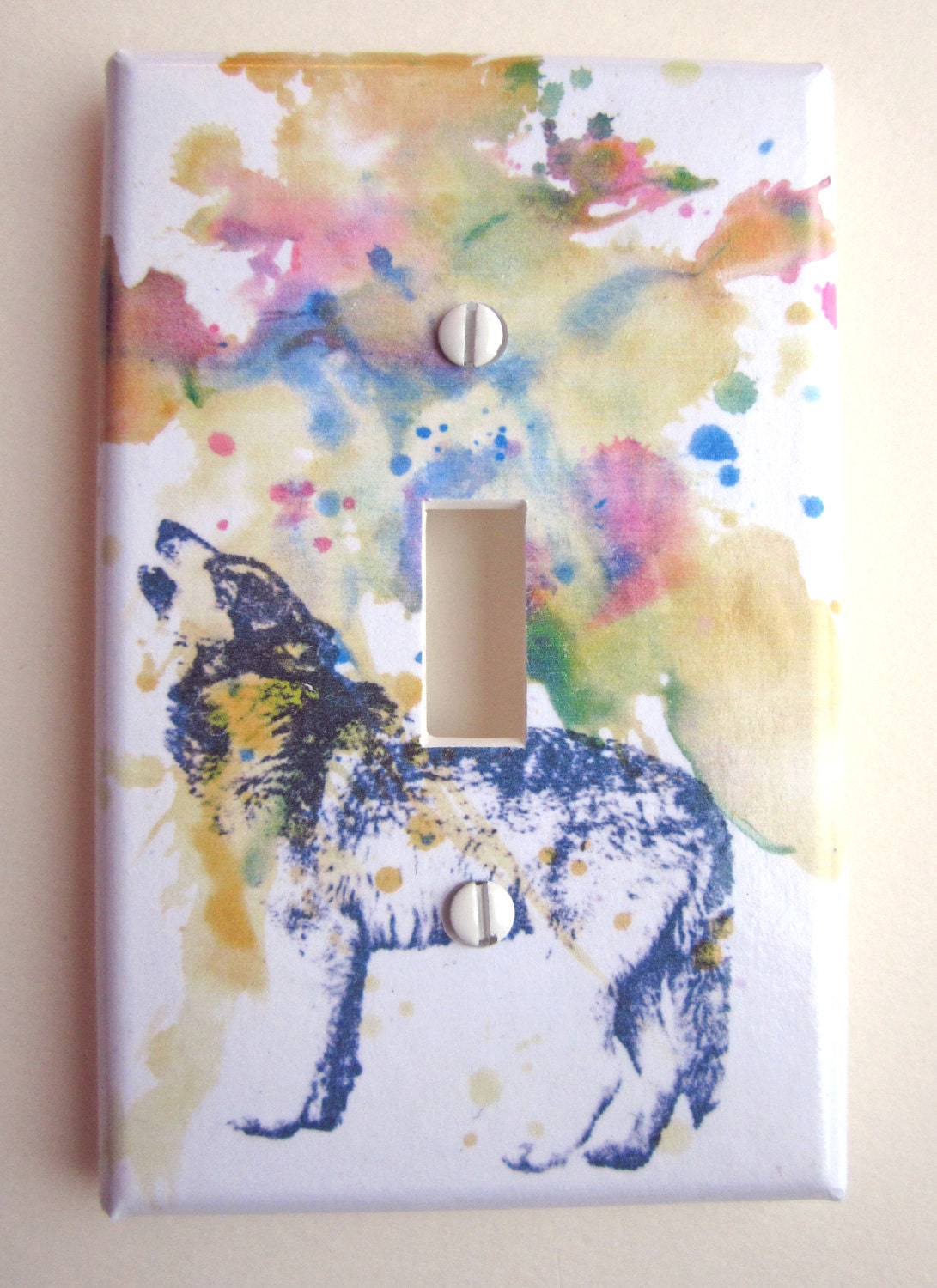 Howling Wolf Decorative Light Switch Plate Cover Wolf Great for Decoration for Kids Room