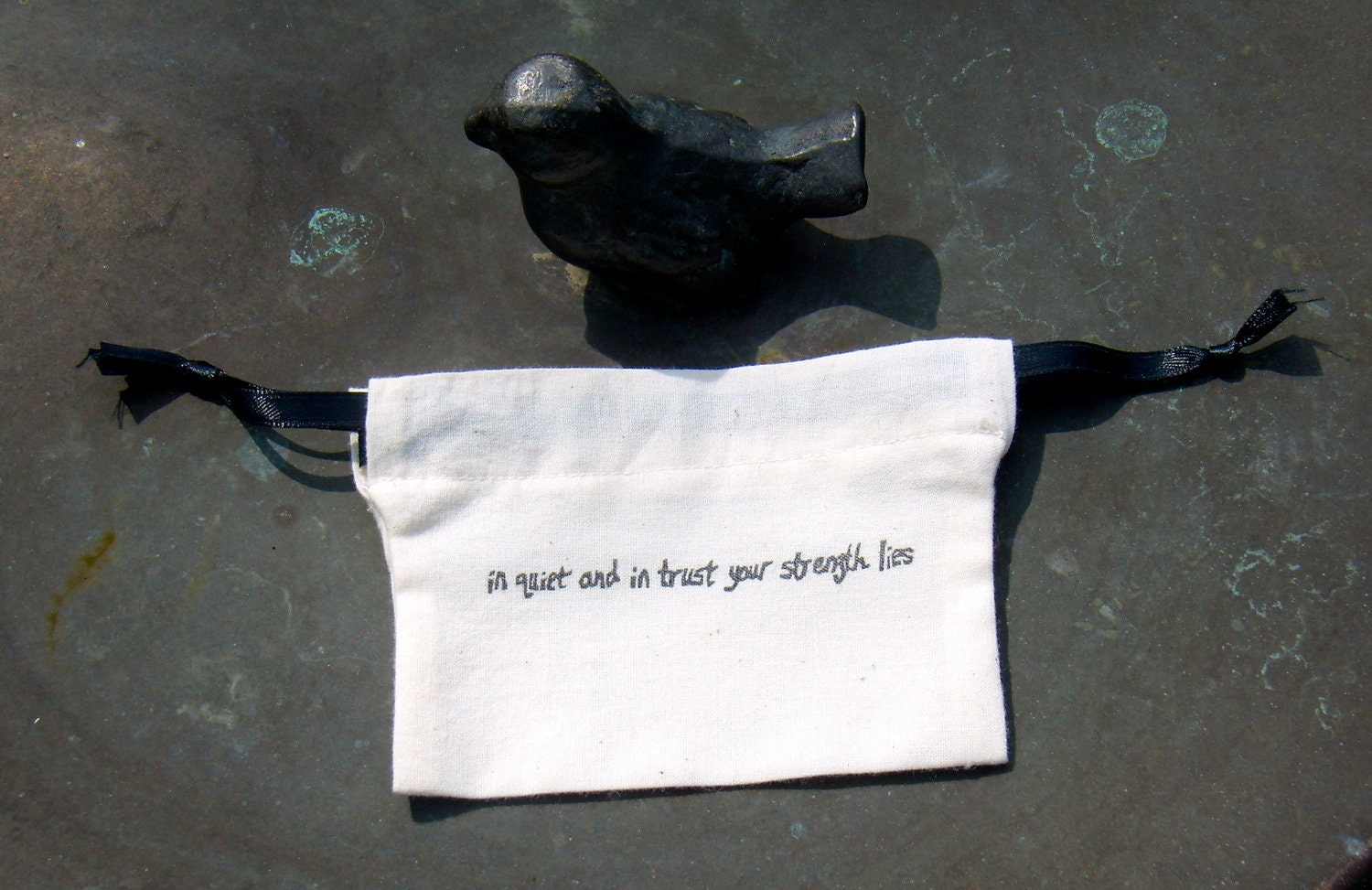 Mini Prayer Bag - Quiet Trust - a bag for prayer beads and meditation objects.