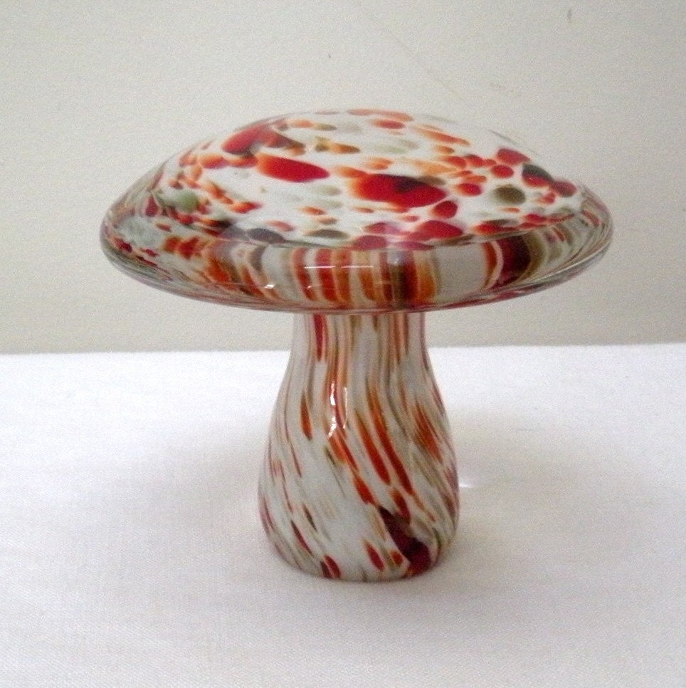 Vintage Murano Art Glass Mushroom by WildrosePrimitives on Etsy