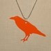 Bird Necklace Raven Orange Crow, Acrylic Necklace