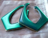 Green Acrylic Plastic Earrings