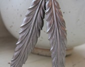 Pewter Feather (handmade pewter finish feather earrings)