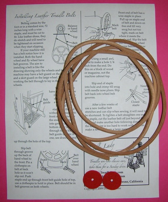 Leather Treadle Sewing Machine Belt Imported by TreadleLady