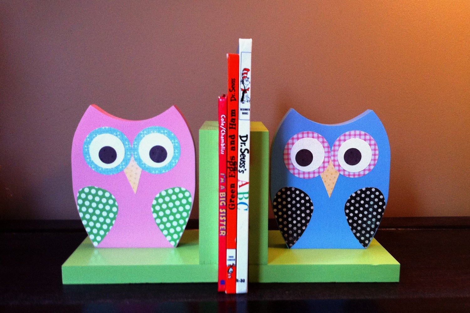 Wooden Owl Bookends