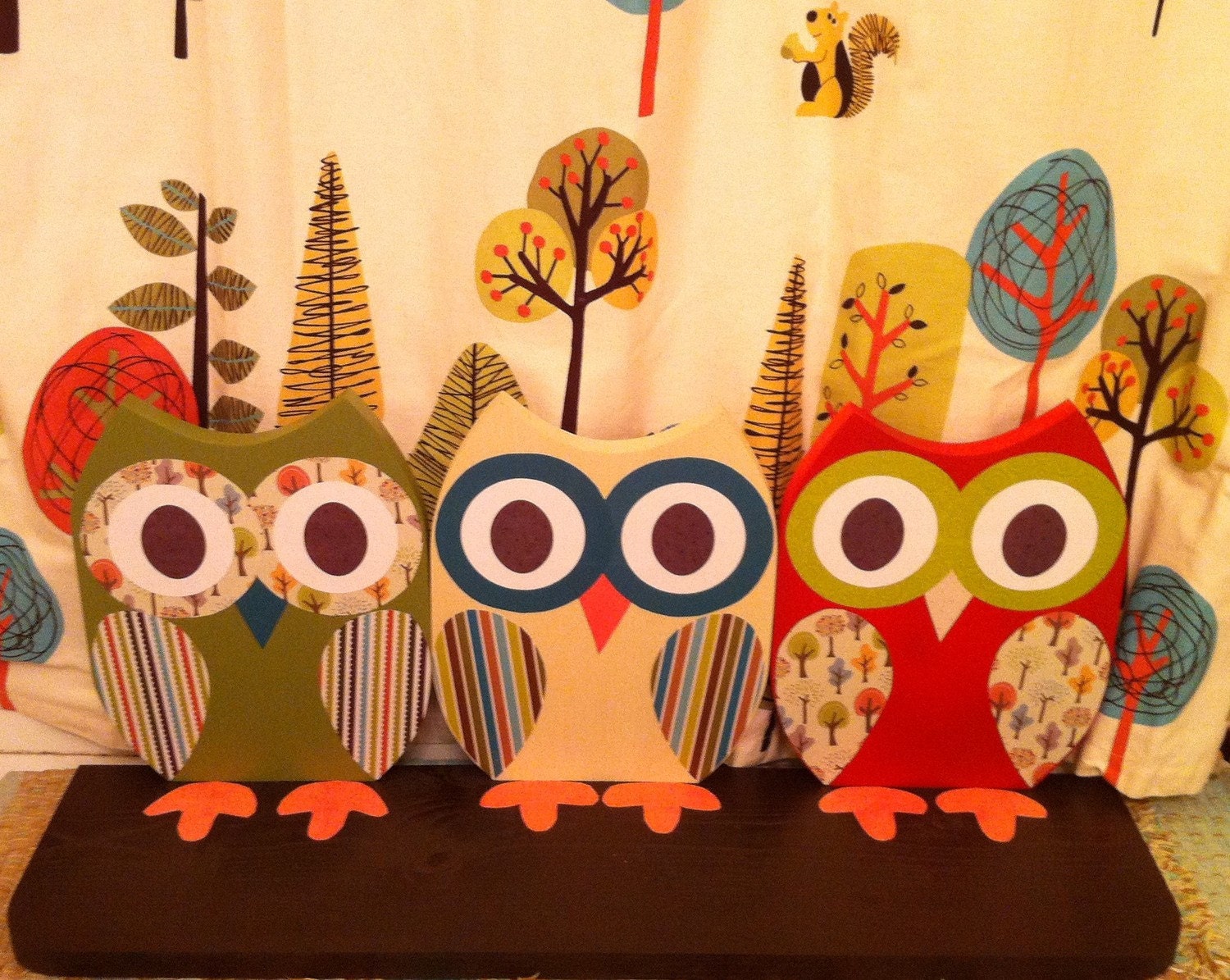 Wooden Owl Shelf