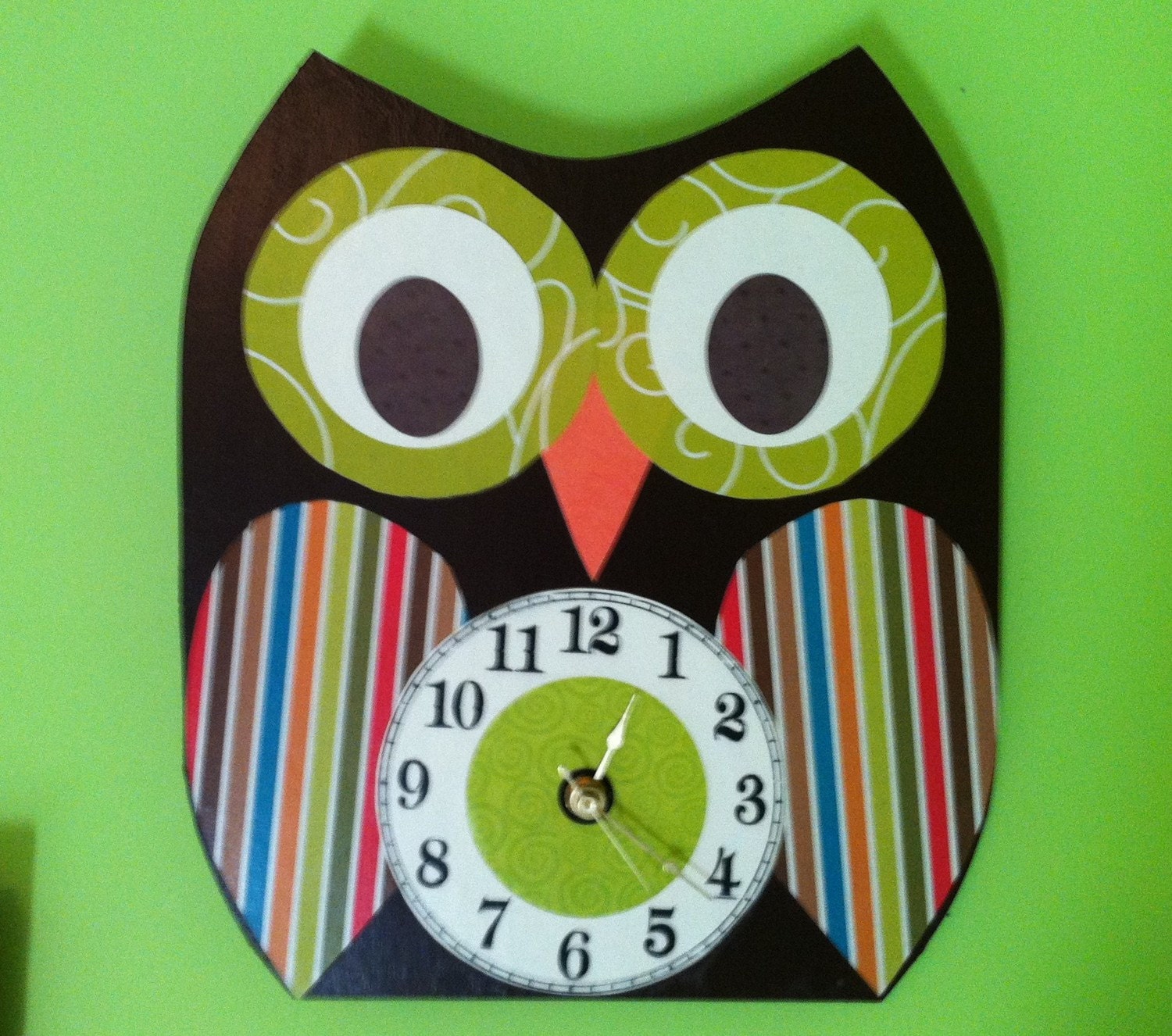 Wooden Owl Clock by TheWoodenOwl on Etsy