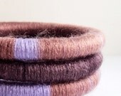 Closing Down - Now only 15 bucks  -  Set of 3 Wool Wrapped Stacking Bangles (5009-1896)   FREE SHIPPING