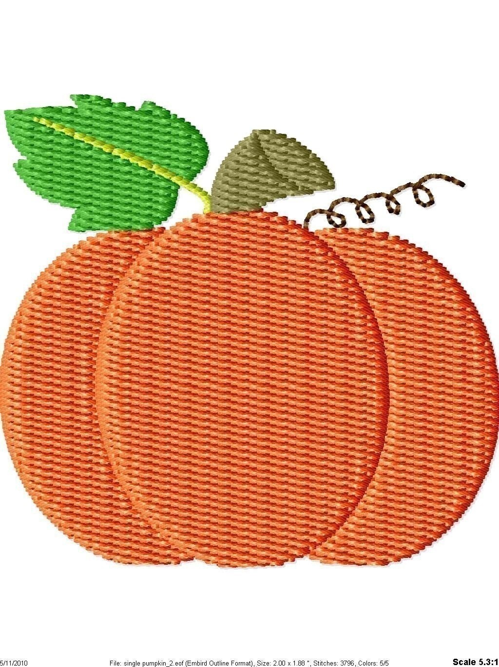 Mini Pumpkin Machine Embroidery Design 2 By Simplysweetembroider