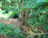 Button Dangle Earrings, Vintage Buttons, Sterling Silver