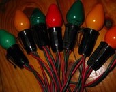 Retro Red and Green Christmas lights, with clips, midcentury 1950s 1960s Christmas, on Etsy by TheRetroLife