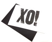 CARD / small print - xo LINOCUT 5x7 - greeting card or mini print