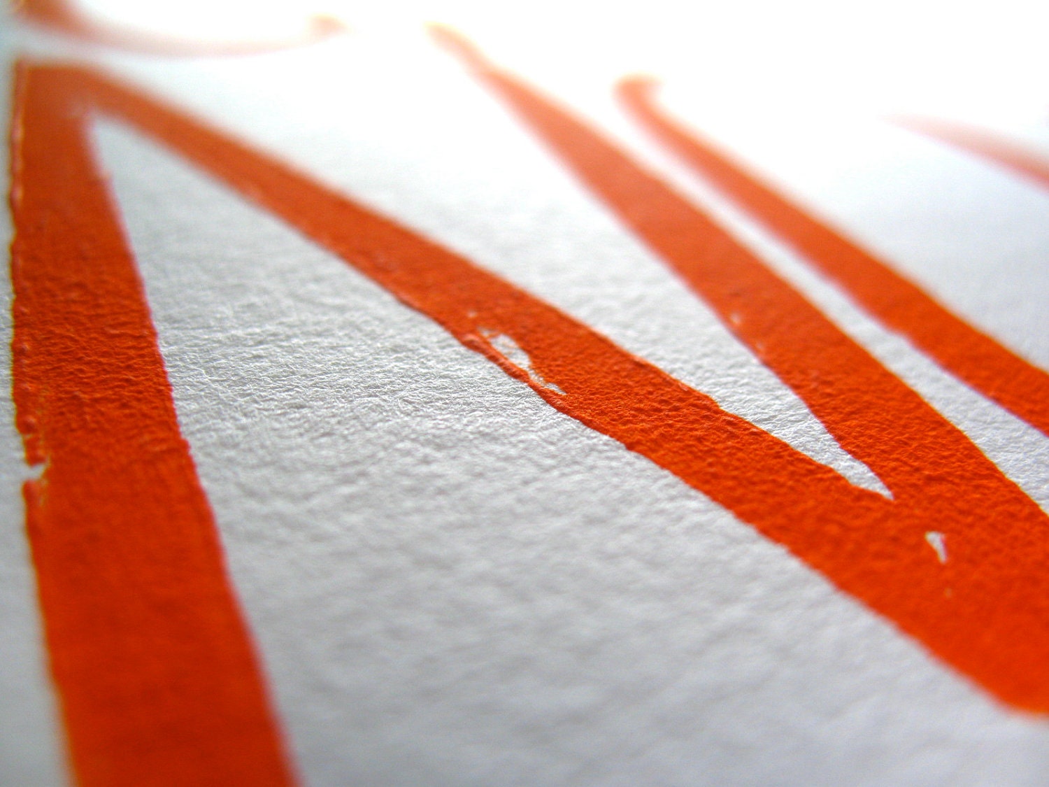LINOCUT PRINT - The closed mouth ORANGE typography letterpress poster 8x10