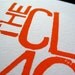 LINOCUT PRINT - The closed mouth ORANGE typography letterpress poster 8x10