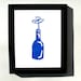 LINOCUT PRINT - Flower in bottle - cobalt blue linocut poster