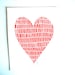 LINOCUT PRINT - red valentine heart 8x10 letterpress print